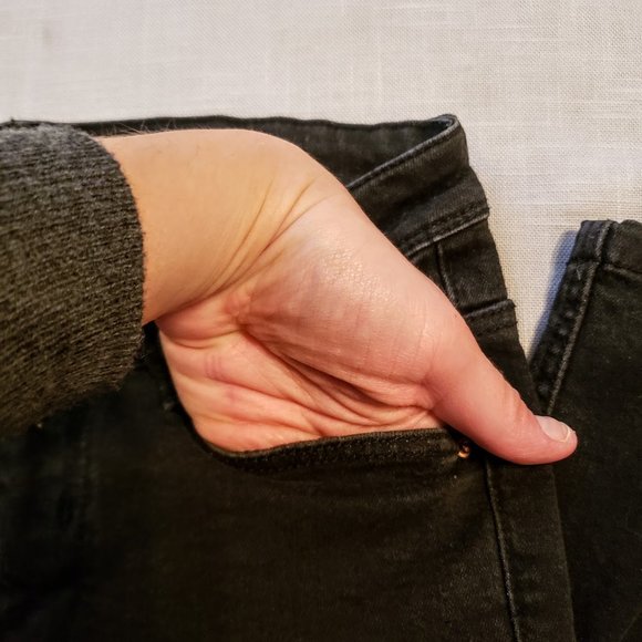 ZARA Skinny Jeans, Black Distressed Ankle Zip, 2 - Picture 6 of 14